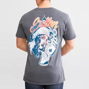 Sullen Art Collective Graphic Print Shirt Large Blue Streetwear Casual Spades L